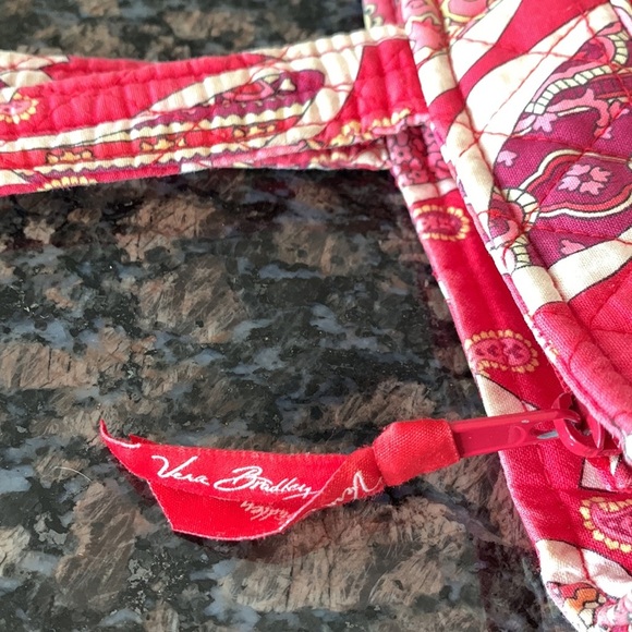 Vera Bradley Rosy Posies Shoulder Bag Red & Pink 100% Cotton Paisley Print - Picture 4 of 6